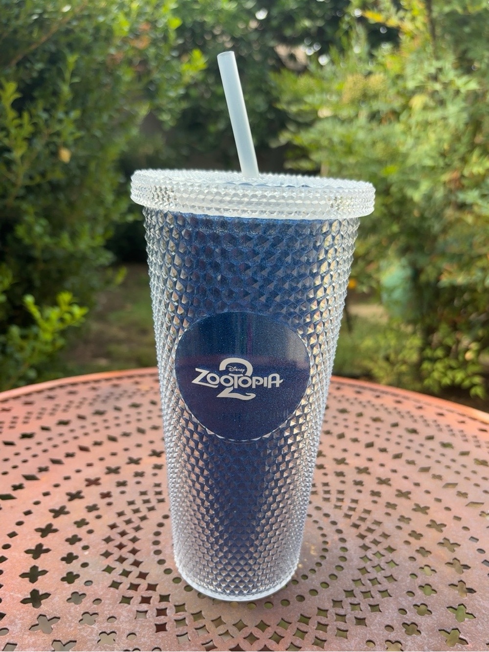 Disney Zootopia 2 Blue Glitter Studded Tumbler with Straw